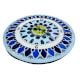 Handcrafted Blue Lippan Art Wall Clock